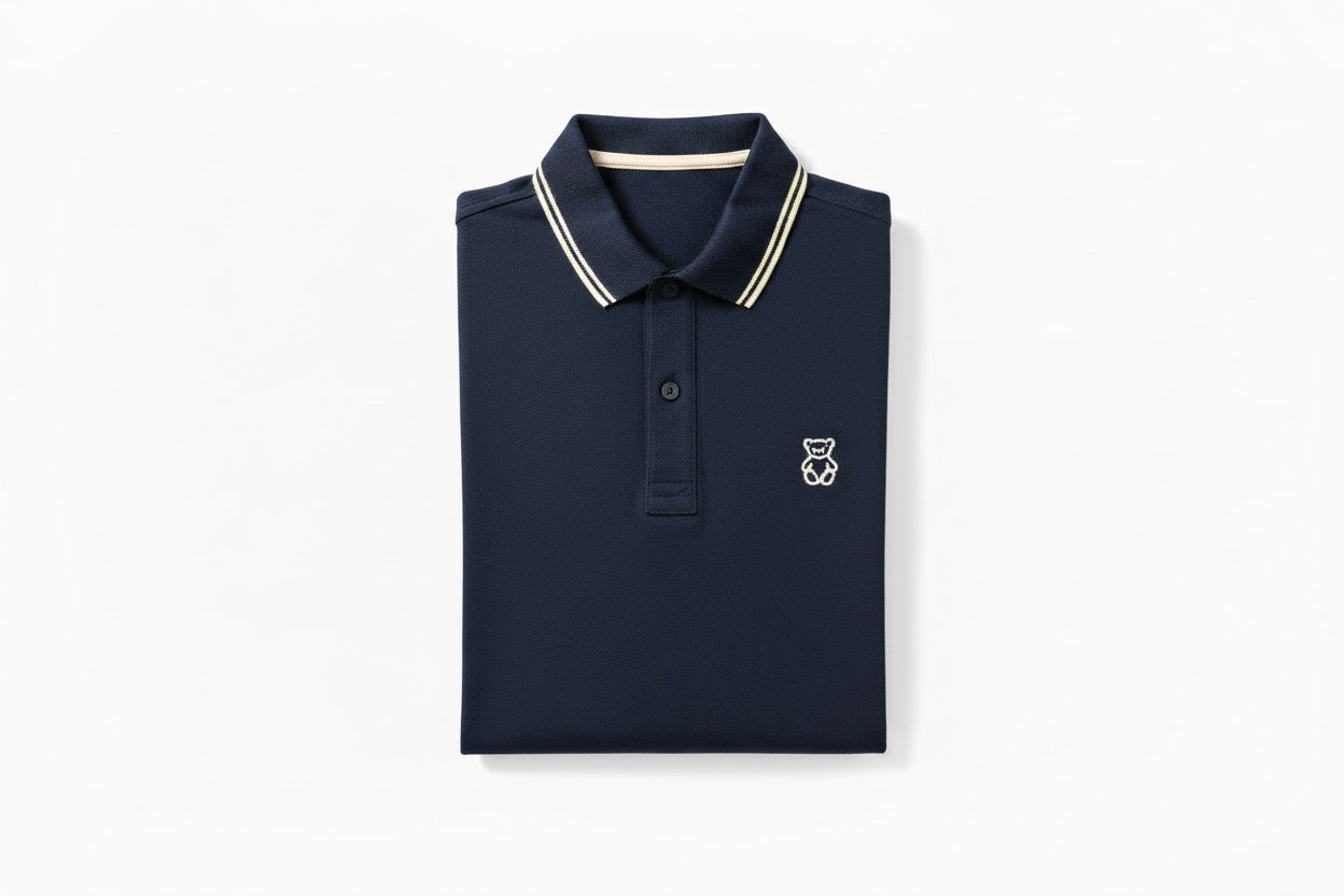 ZENI Navy Bear Tipped Polo