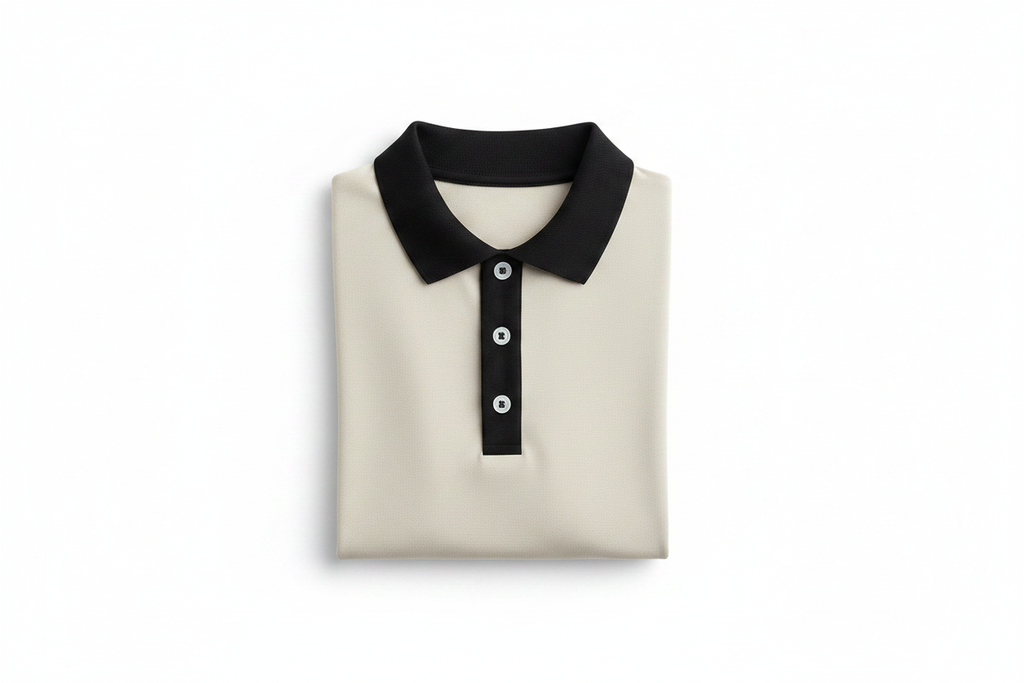 Cream & Black Polo – Folded