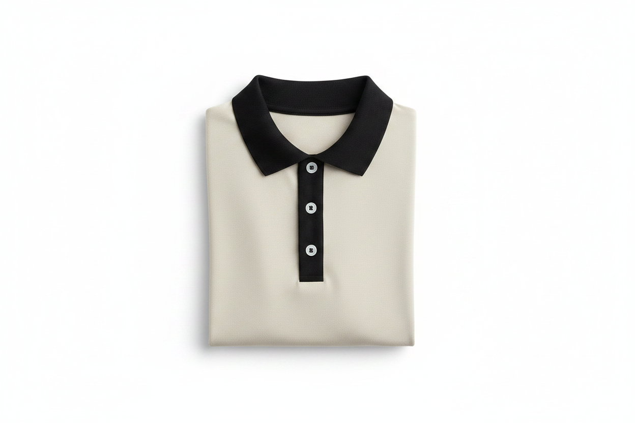 Cream & Black Polo – Folded