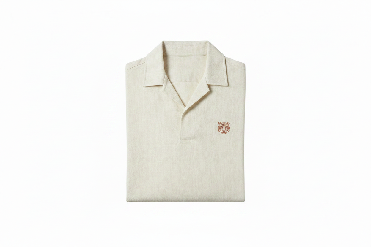 Cream Tiger Polo – Folded
