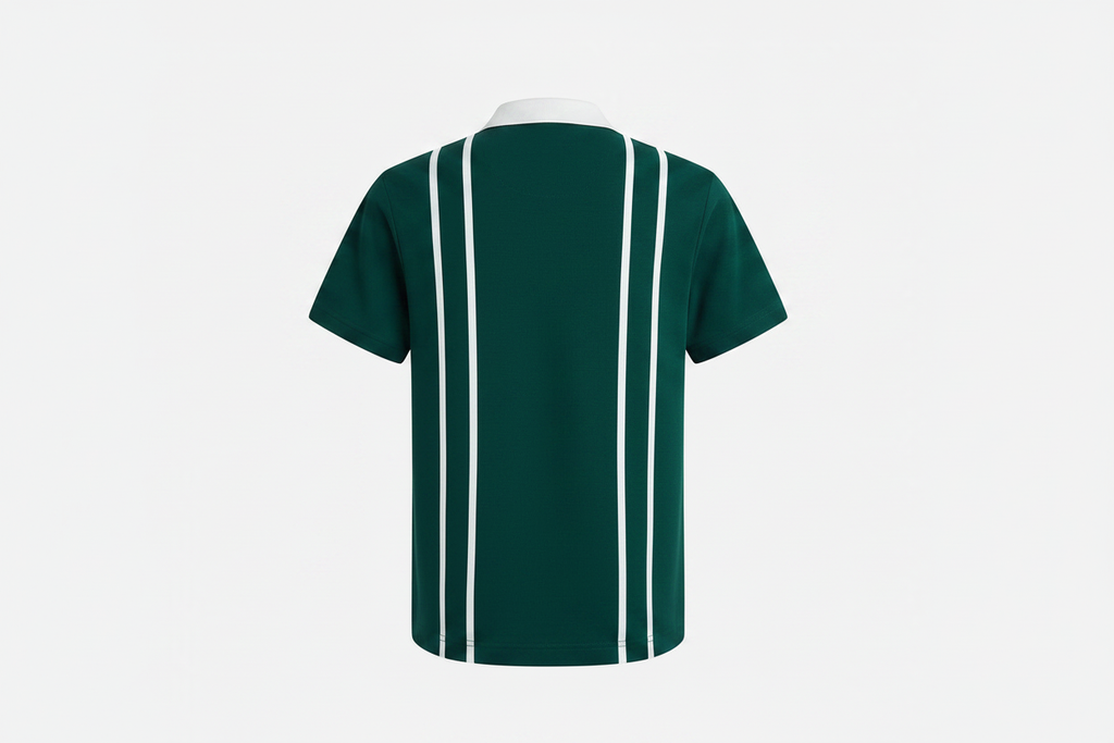 Forest Green Stripe Polo – Back