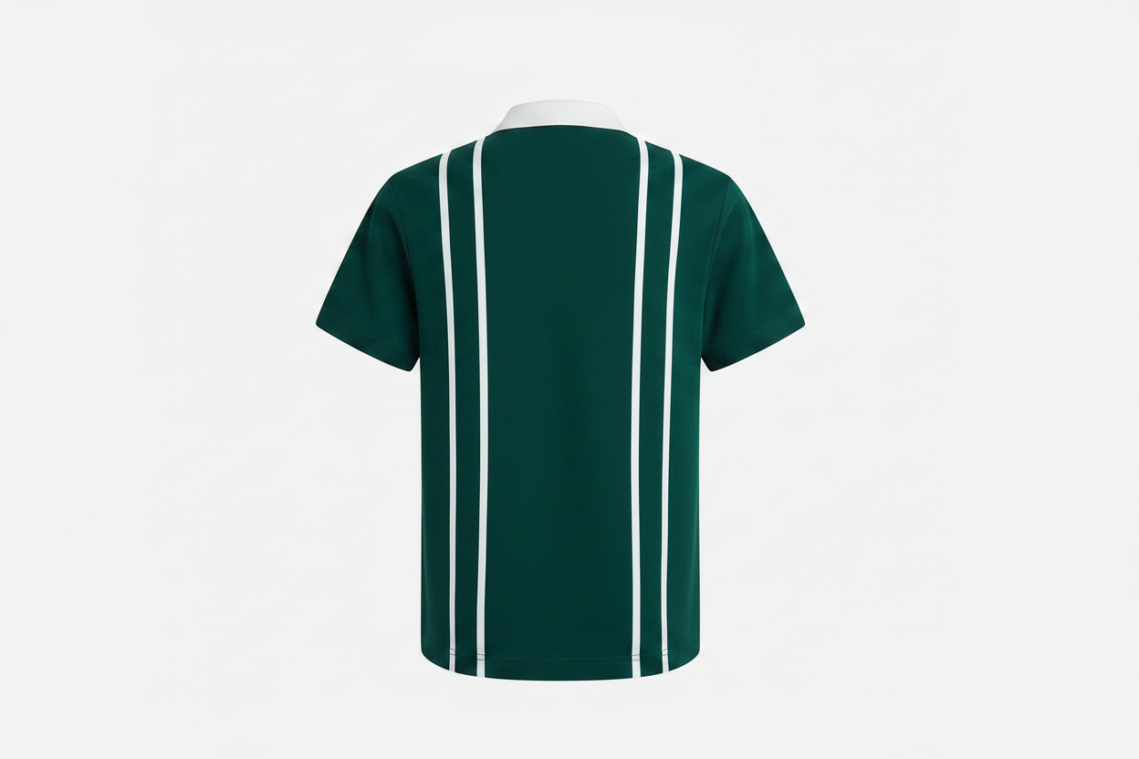 Forest Green Stripe Polo – Back
