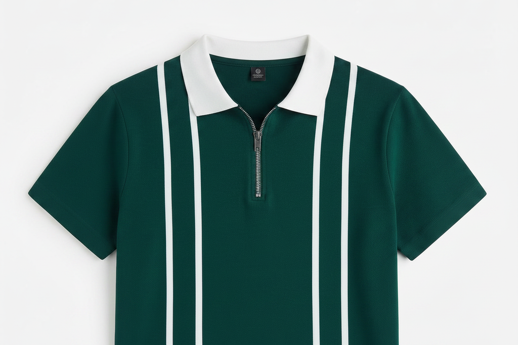 Forest Green Stripe Polo – Folded