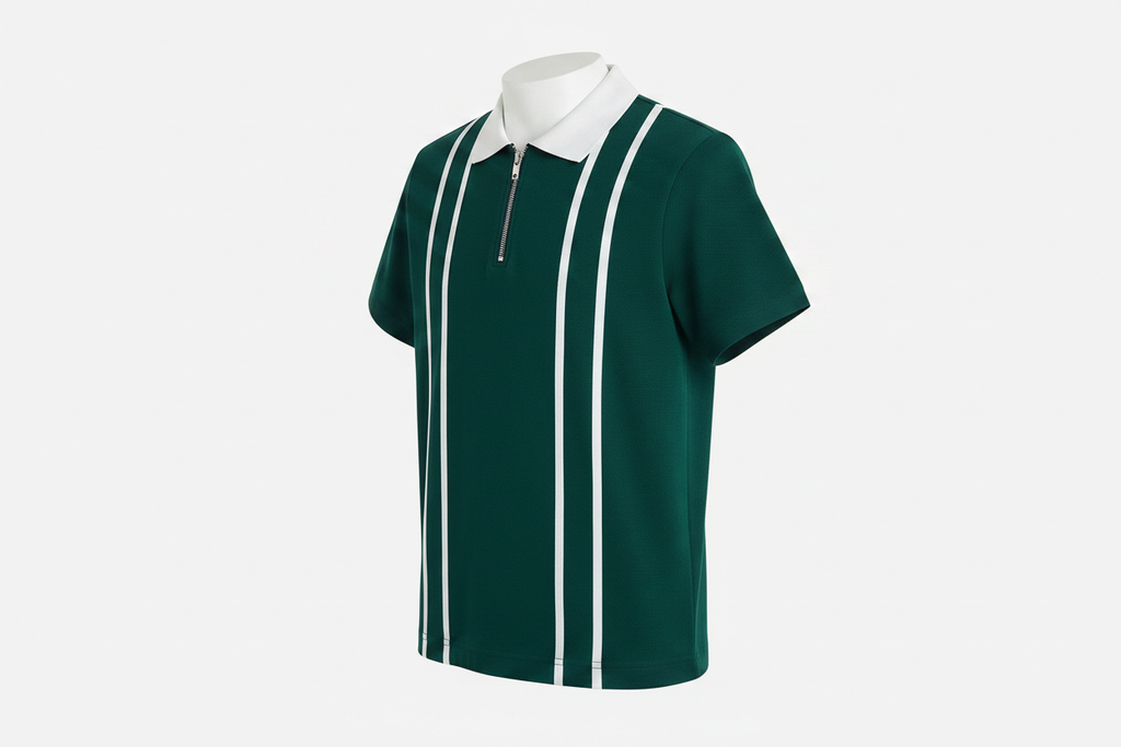 Forest Green Stripe Polo – Side